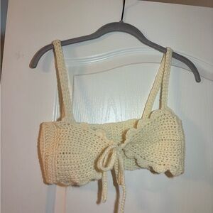 Handmade Crochet Cream Top